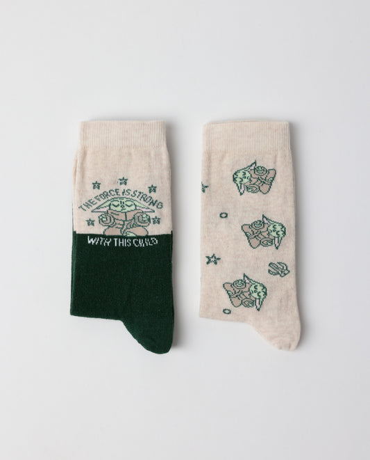 Calcetín de Caña Normal Grogu Cute para Mujer, (Caja de 6 pares)