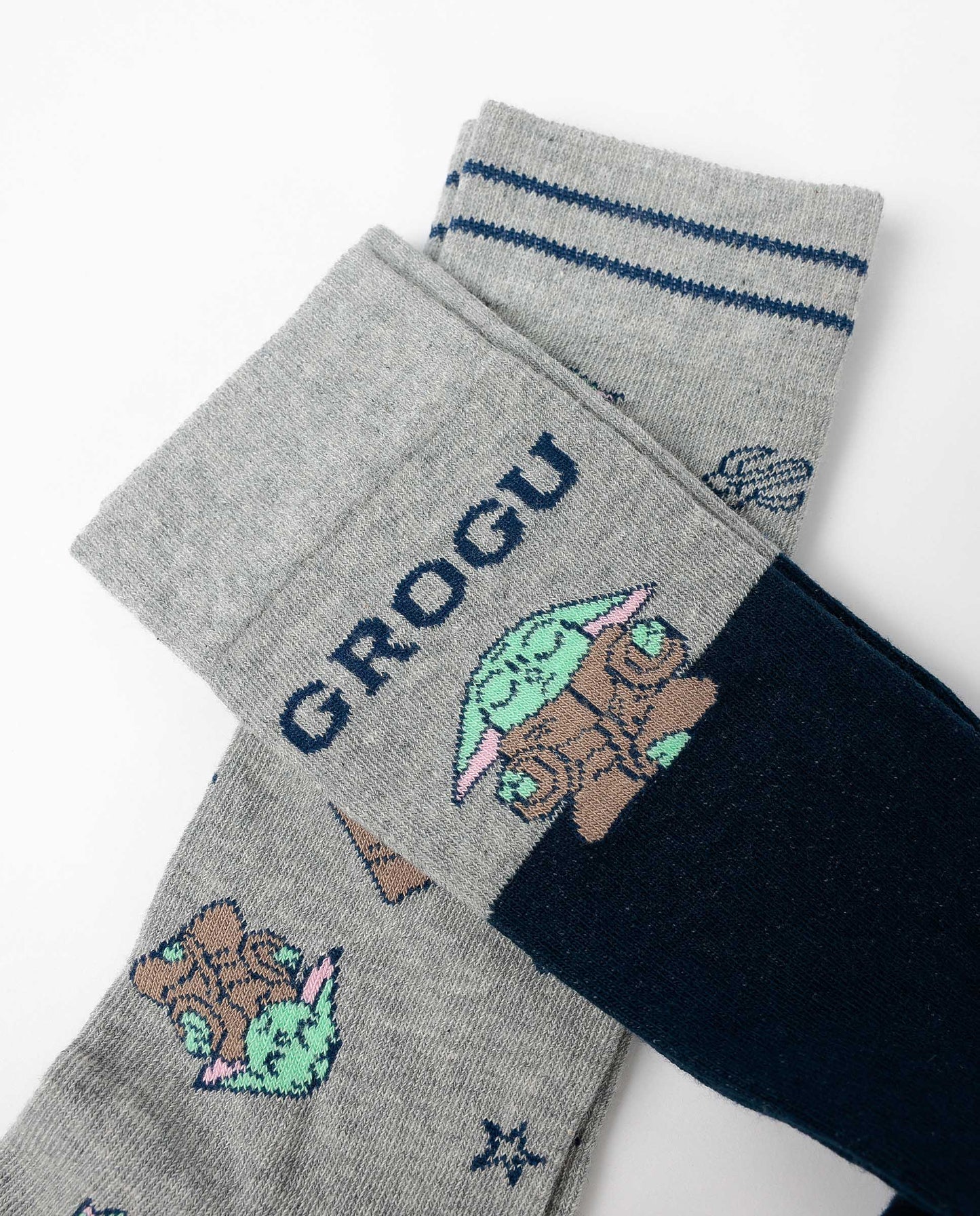 Calcetín de Caña Normal Grogu Cute para Hombre, (Caja de 6 pares)