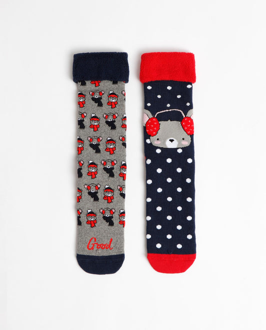 Calcetín Antideslizante Good Morning Mouse para Mujer, (Caja de 6 pares)