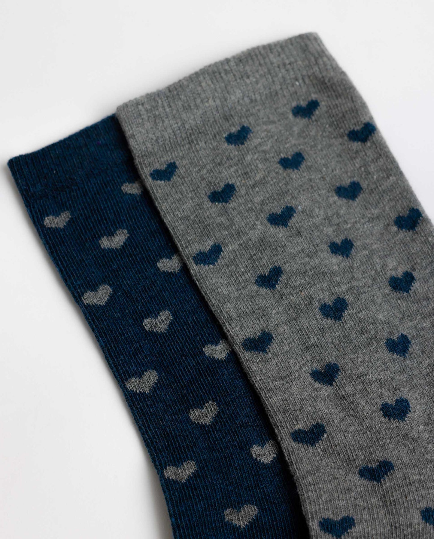 Calcetín Mediano Blue Hearts para Mujer, (Caja de 6 unidades)