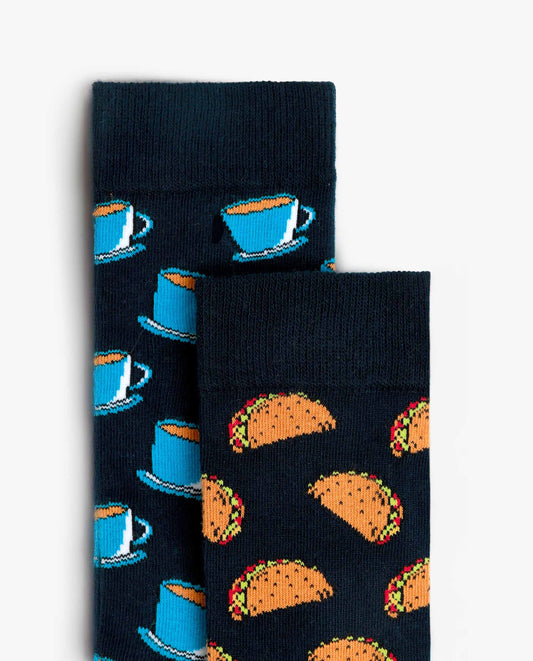 Calcetín Mediano Taco and Coffee para Hombre, (Caja de 6 pares)