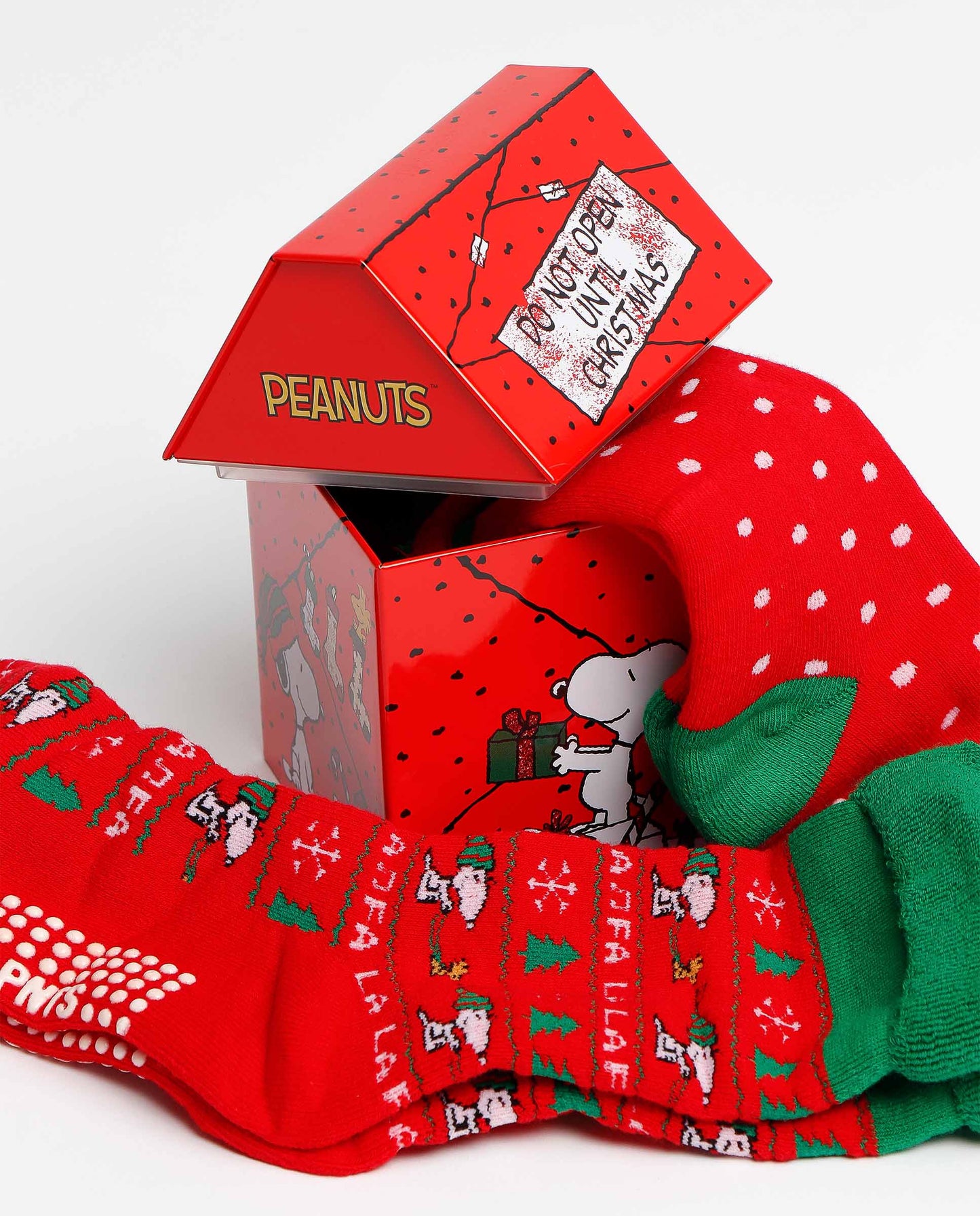 Calcetín Antideslizante Snoopy Winter para Mujer, (Pack 2 pares / Caja de 12 packs)