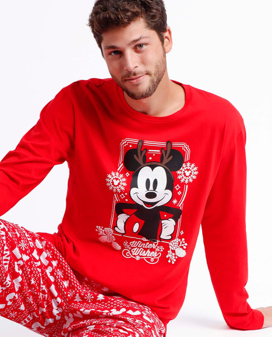 Pijama Manga Larga Mickey Christmas para Hombre