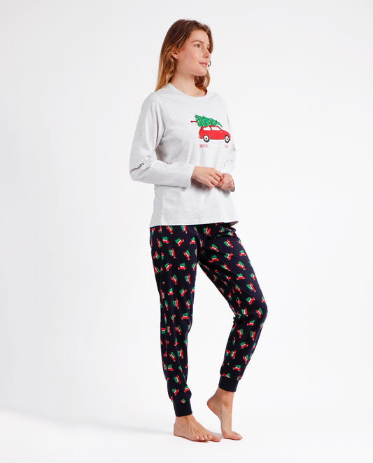 Pijama Manga Larga Xmas Tree para Mujer