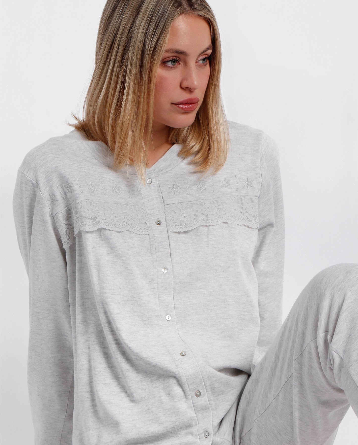 Pijama Abierto Manga Larga Winter Classic para Mujer