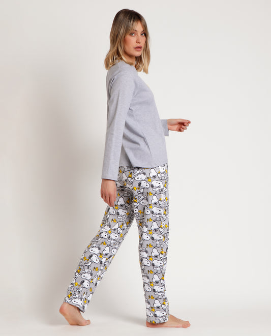 Pijama Manga Larga Snoopy Funny para Mujer