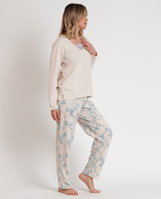 Pijama Manga Larga Climbing Flowers para Mujer