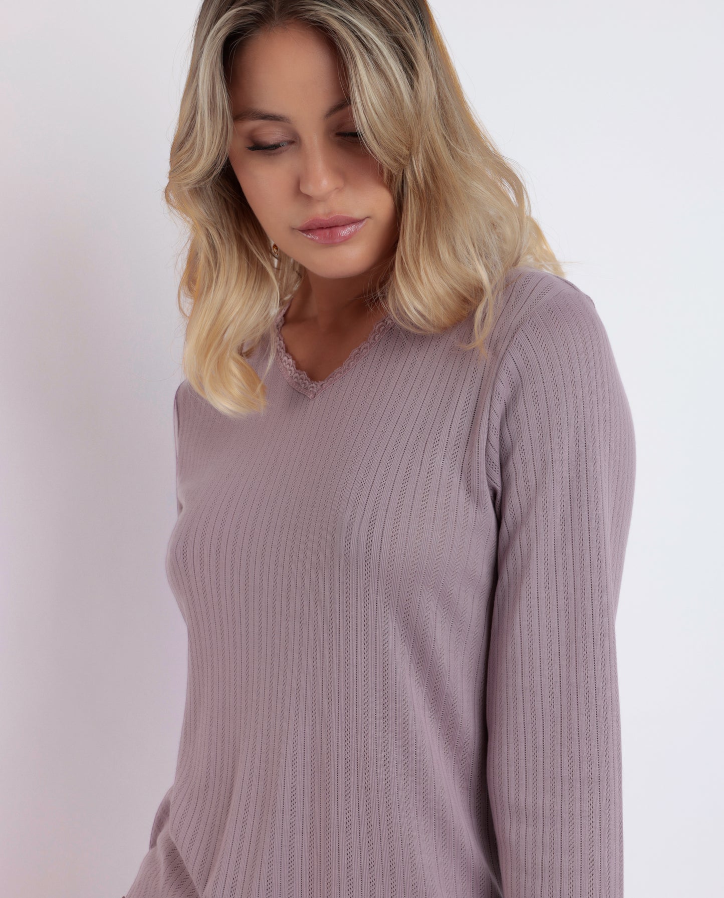 Pijama Manga Larga Tapeta Soft Canalé Berengen para Mujer