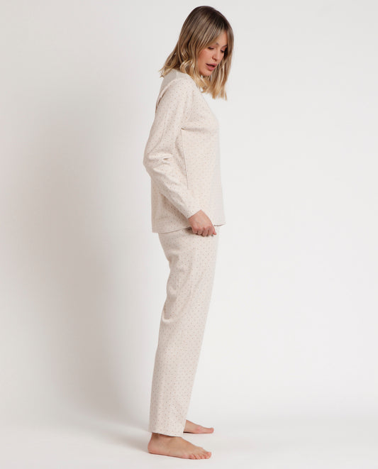 Pijama Manga Larga Organic Dots para Mujer