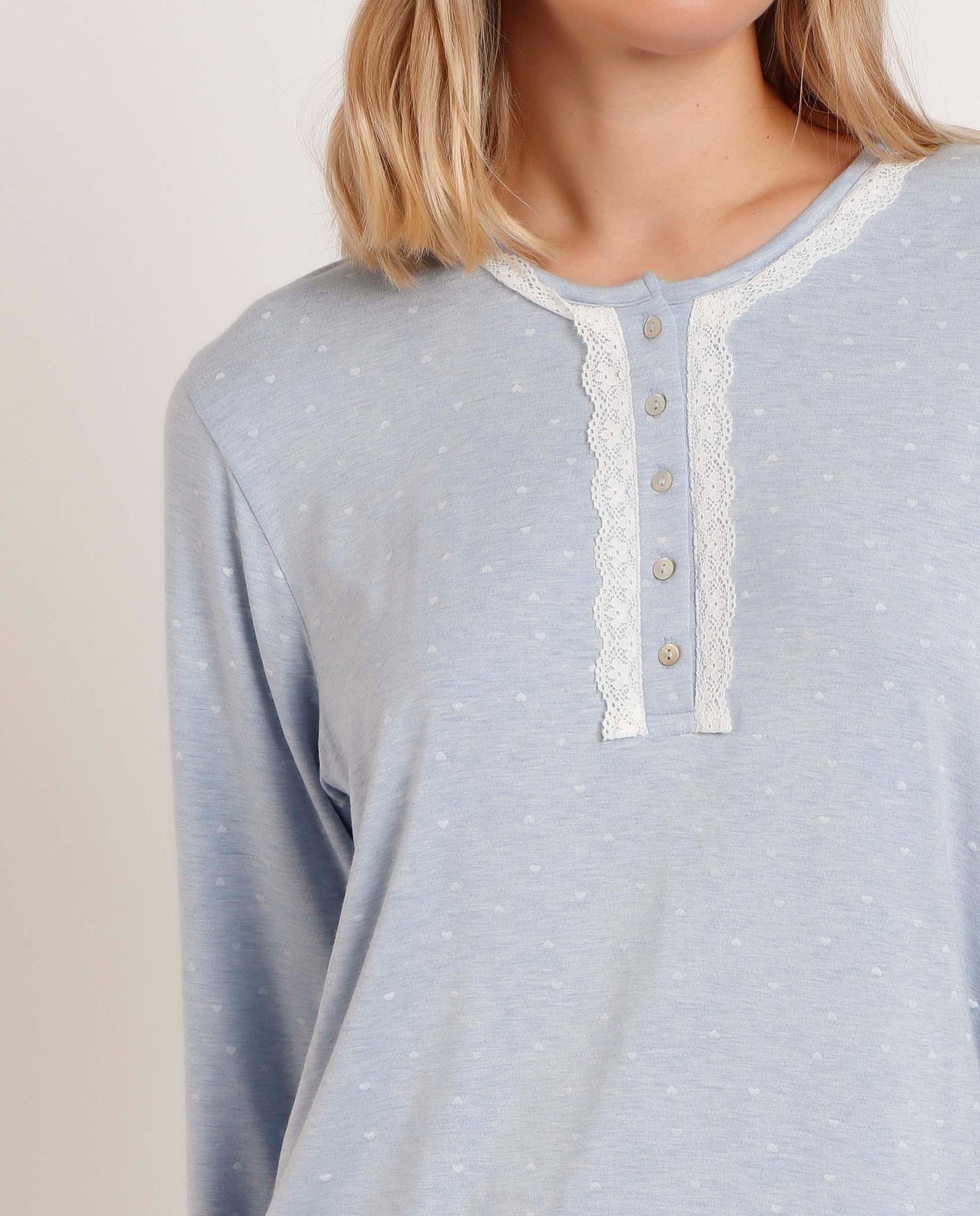 Pijama Manga Larga Tapeta Soft Hearts para Mujer