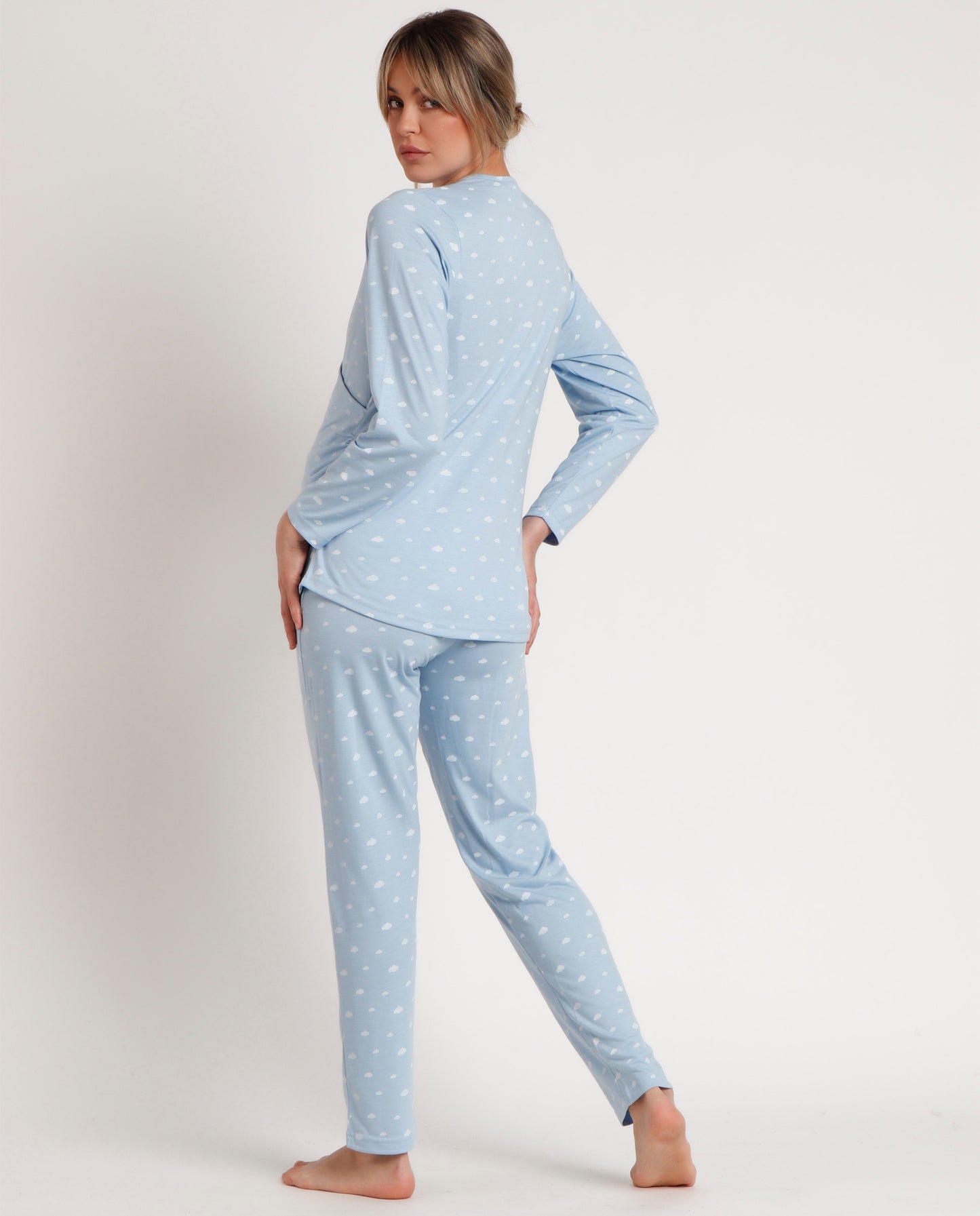 Pijama Manga Larga Maternity Nubes para Mujer