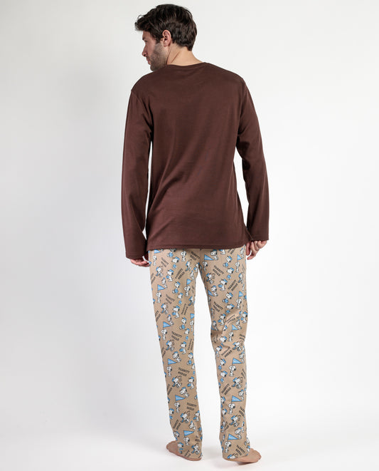 Pijama Manga Larga Varsity Squad para Hombre