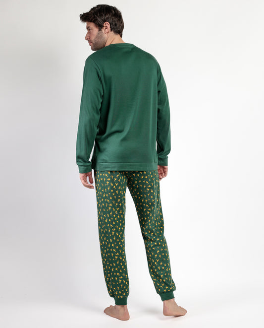 Pijama Manga Larga Classic Green para Hombre
