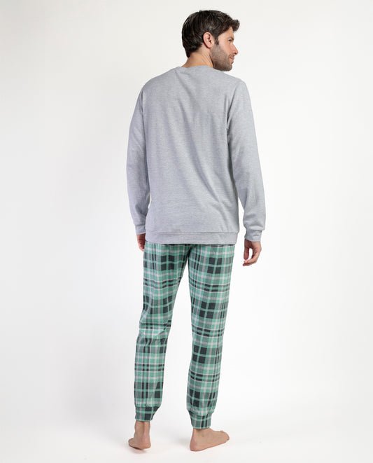 Pijama Manga Larga Felpa Vintage Car para Hombre