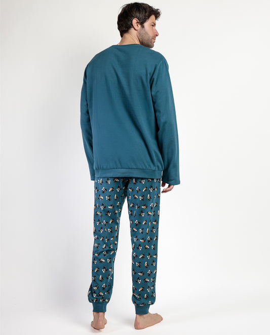 Pijama Manga Larga Felpa Lost Mickey para Hombre