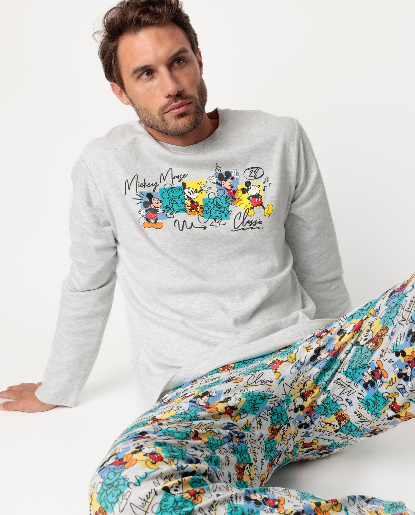 Pyjama à manches longues Mickey Mouse original pour hommes