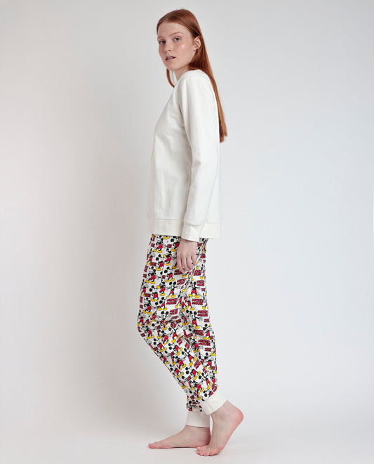 Pijama Manga Larga Felpa Best Mickey para Mujer