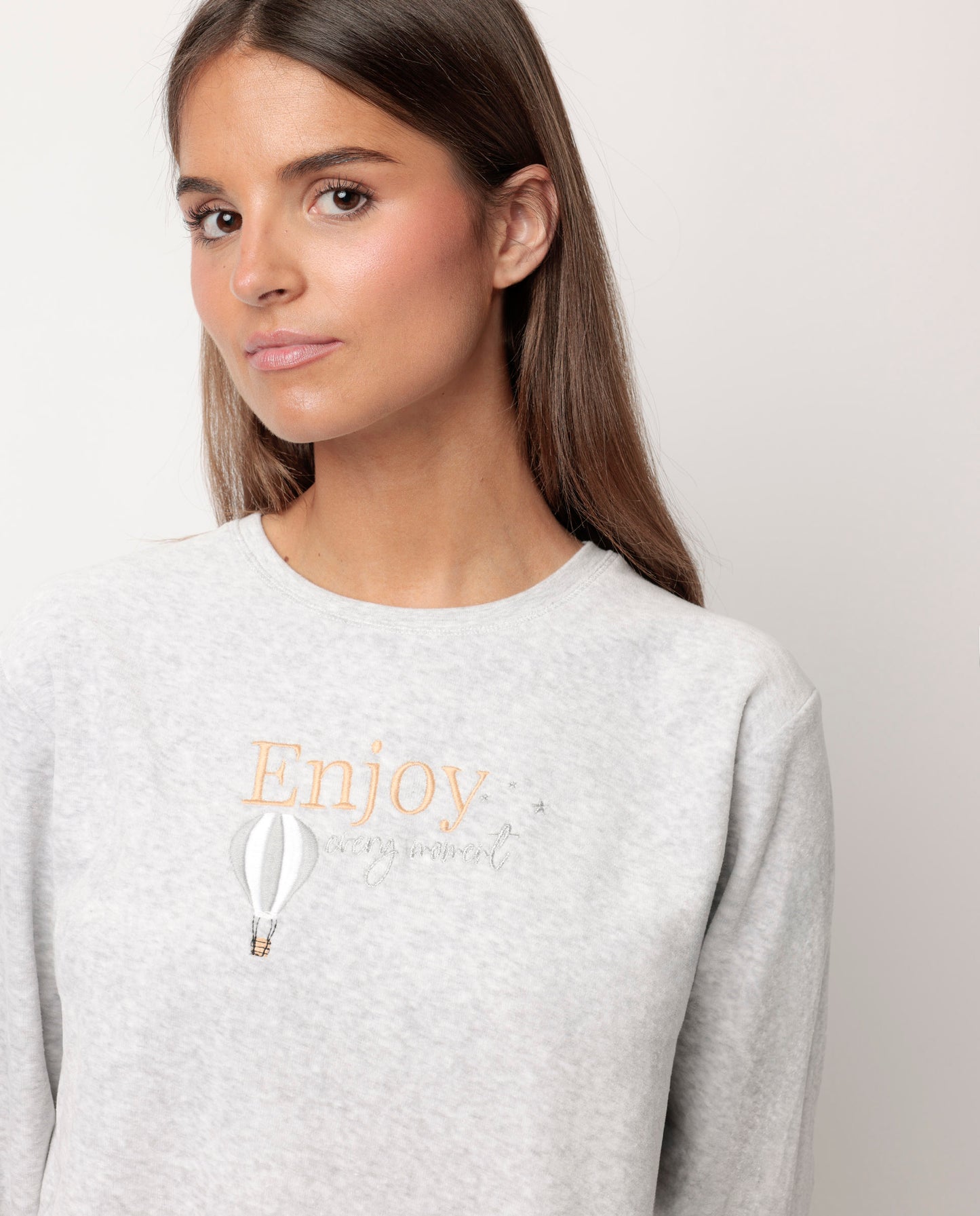 Pijama Manga Larga Velvet Enjoy Every Moment para Mujer