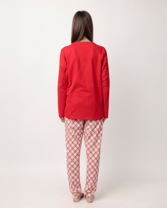 Pijama Manga Larga Reindeer para Mujer