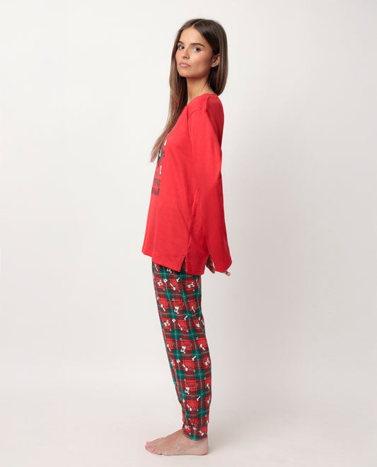 Pijama Manga Larga Reindeer Crossing para Mujer