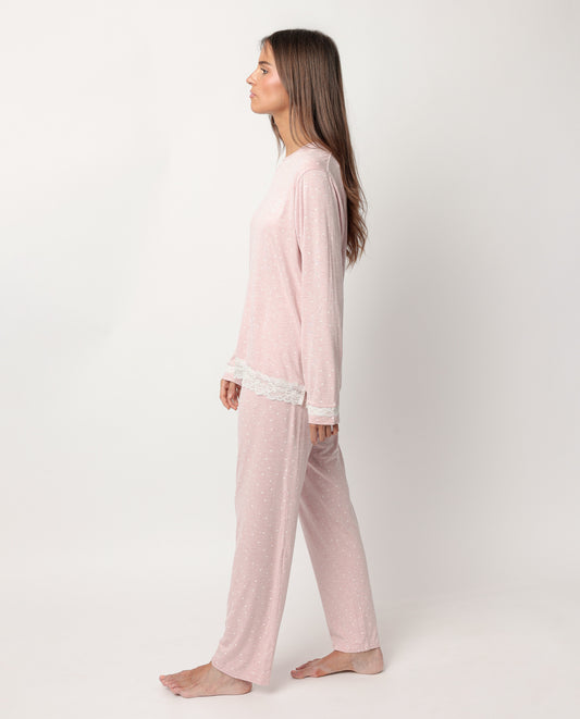 Pijama Manga Larga Hearts para Mujer