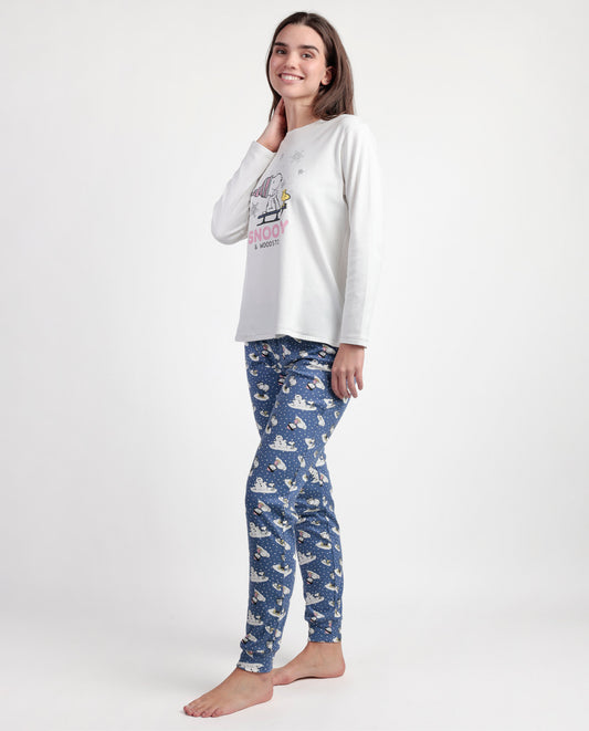 Pijama Manga Larga Crudo Snow Drift para Mujer