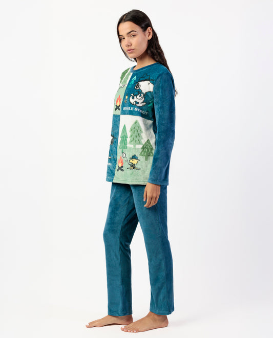 Pijama Manga Larga Terciopelo Beagle Scout para Mujer