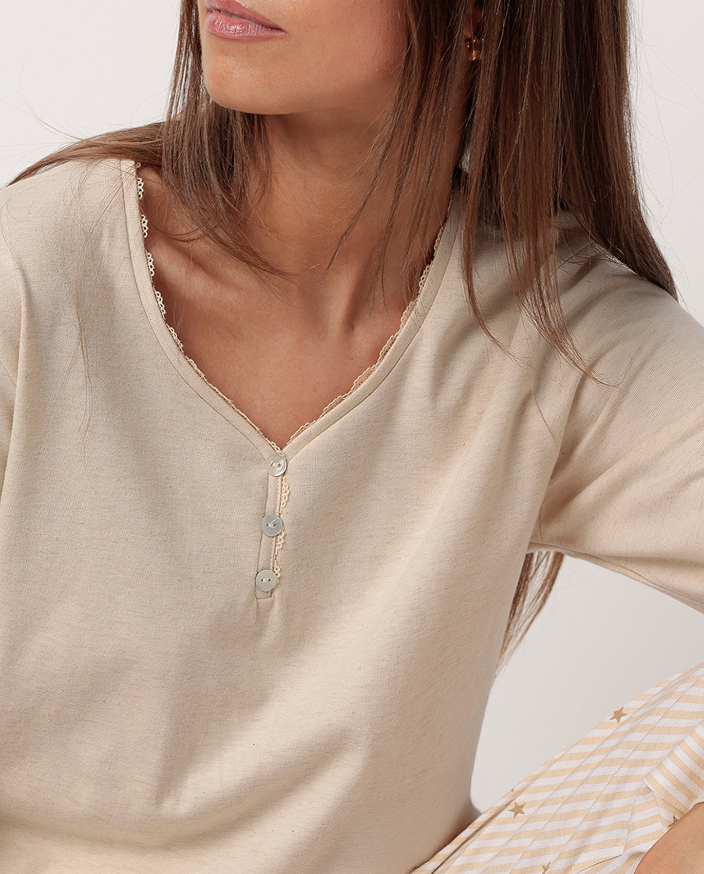 Pijama Manga Larga Tapeta Stripes And Stars para Mujer