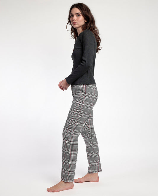 Pijama Manga Larga Canalé Tapeta Houndstooth para Mujer