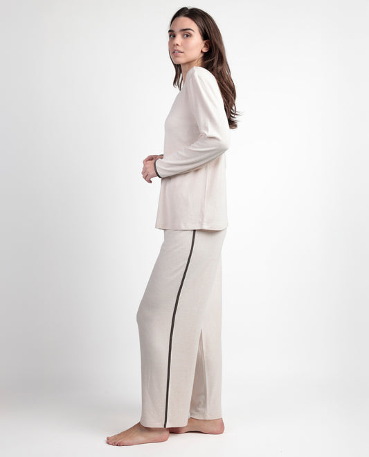 Pijama Manga Larga Pico Elegant At para Mujer