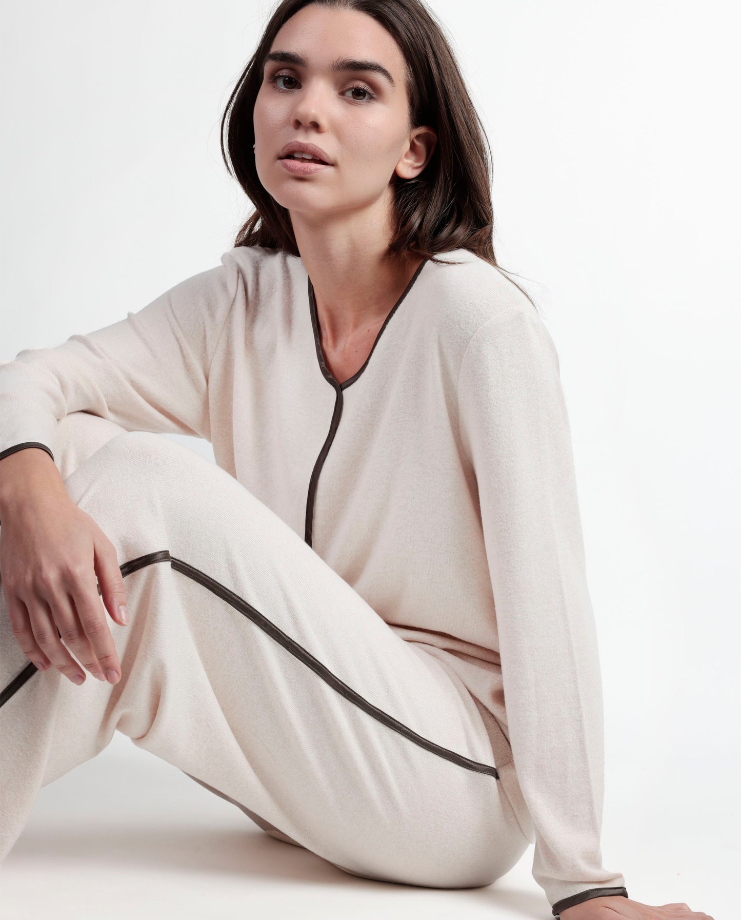 Pijama Manga Larga Pico Elegant At para Mujer