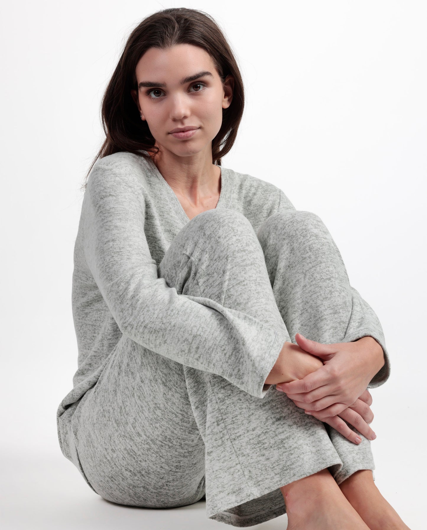 Pijama Manga Larga Punto Cretona para Mujer