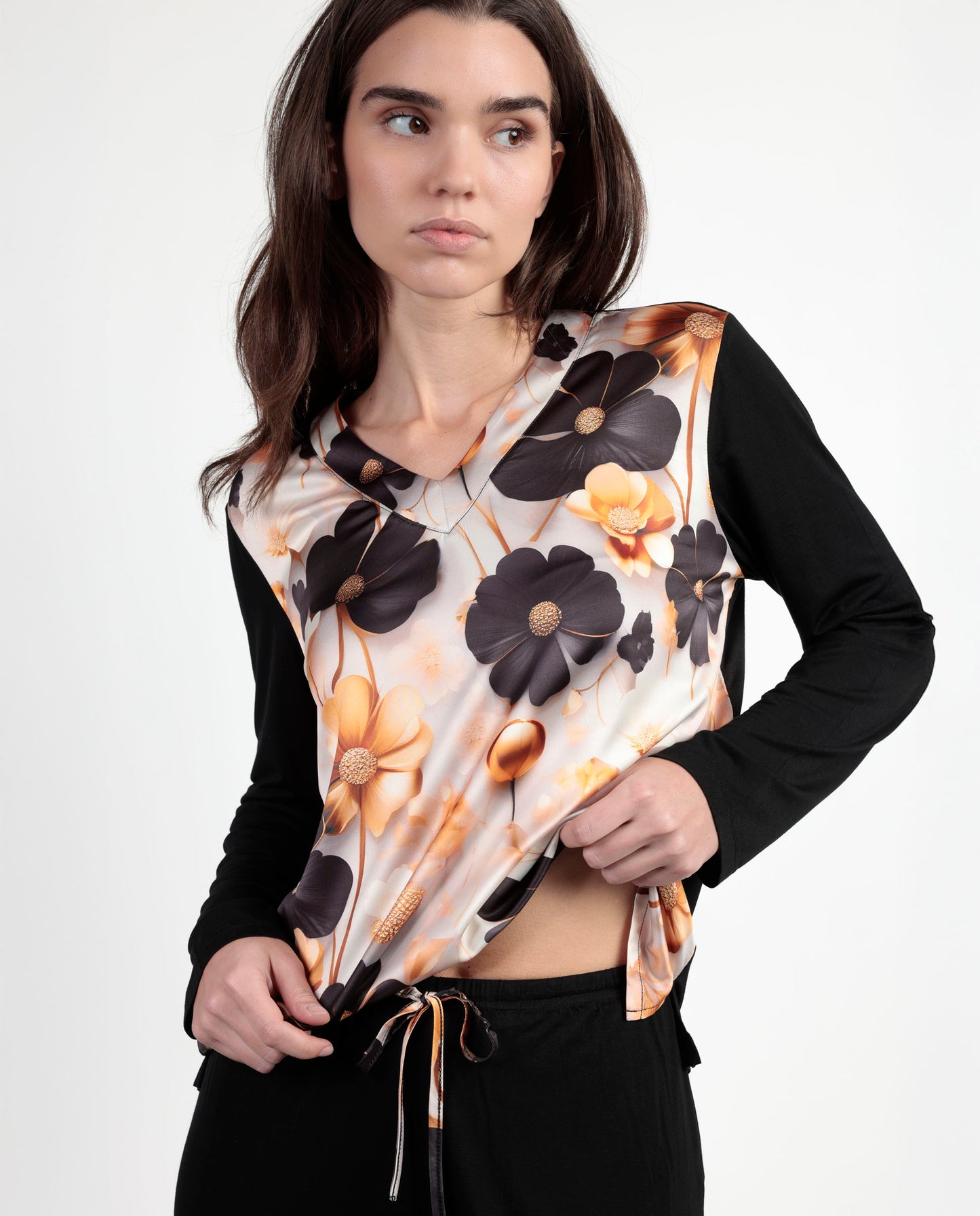 LUXURY Pijama Manga Larga Luxury Flowers para Mujer