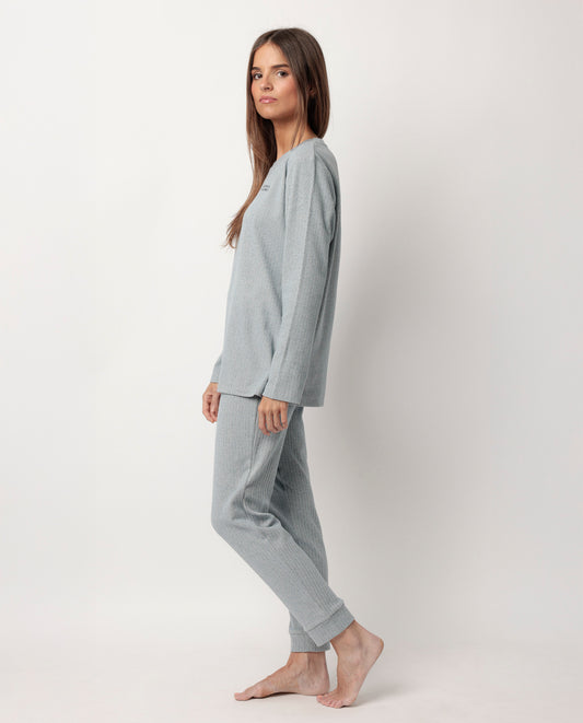 Pijama Manga Larga Canalé Supersoft Azul para Mujer