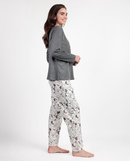 Pijama Manga Larga Dalmatians Varsity para Mujer