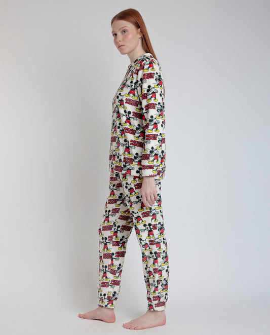 Pijama Manga Larga Estampado Calentito Best Mickey para Mujer