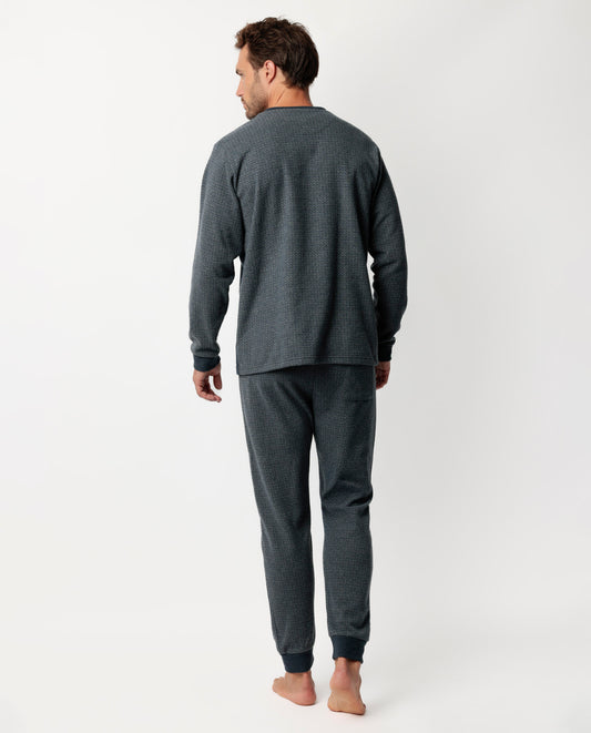 Pijama Manga Larga Tapeta Grigio para Hombre