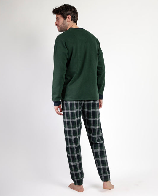 Pijama Manga Larga Pico Smeraldo para Hombre