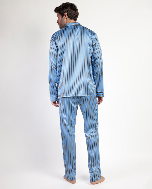 Pijama Manga Larga Abierto Satinado Adm Secret para Hombre