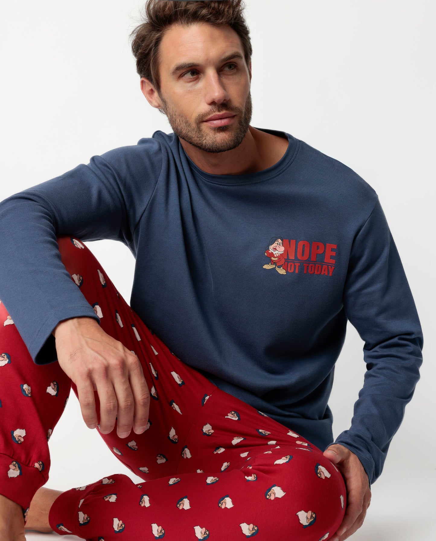 Pyjama manches longues pour homme « Pas aujourd'hui »