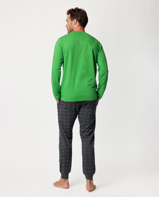 Pijama Manga Larga Thinking Kermit para Hombre