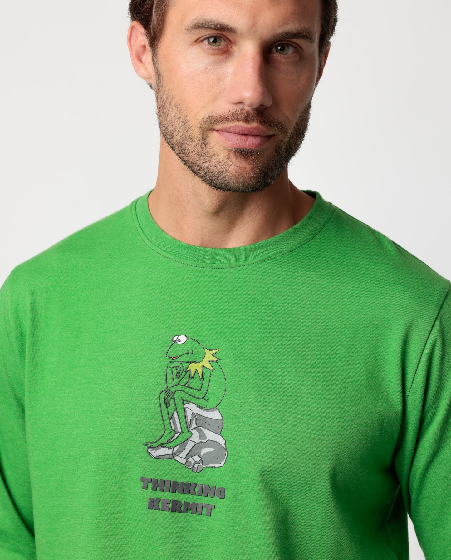 Thinking Kermit Men's Long Sleeve Pyjamas