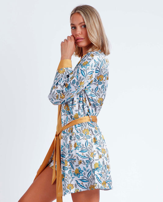 Bata Manga Larga Bright Jardin para Mujer