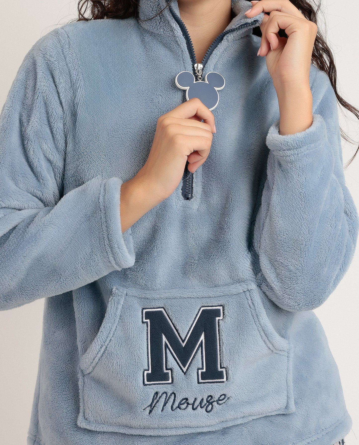 Bata Calentita Mickey Jeans para Mujer