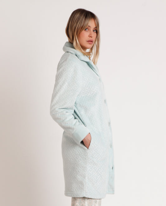 Bata Manga Larga Calentita Aqua para Mujer