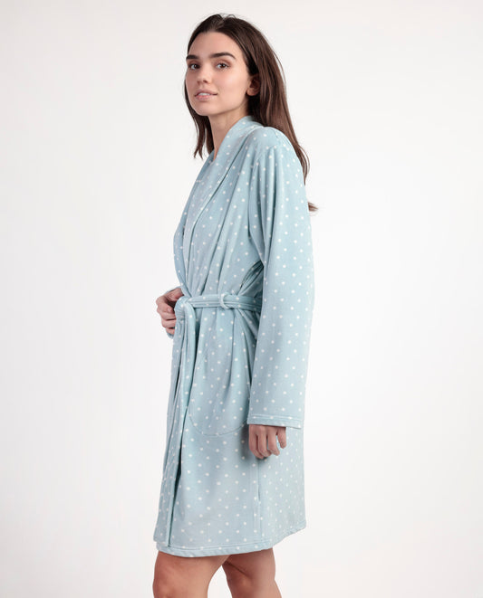 Bata Manga Larga Dots Lace para Mujer