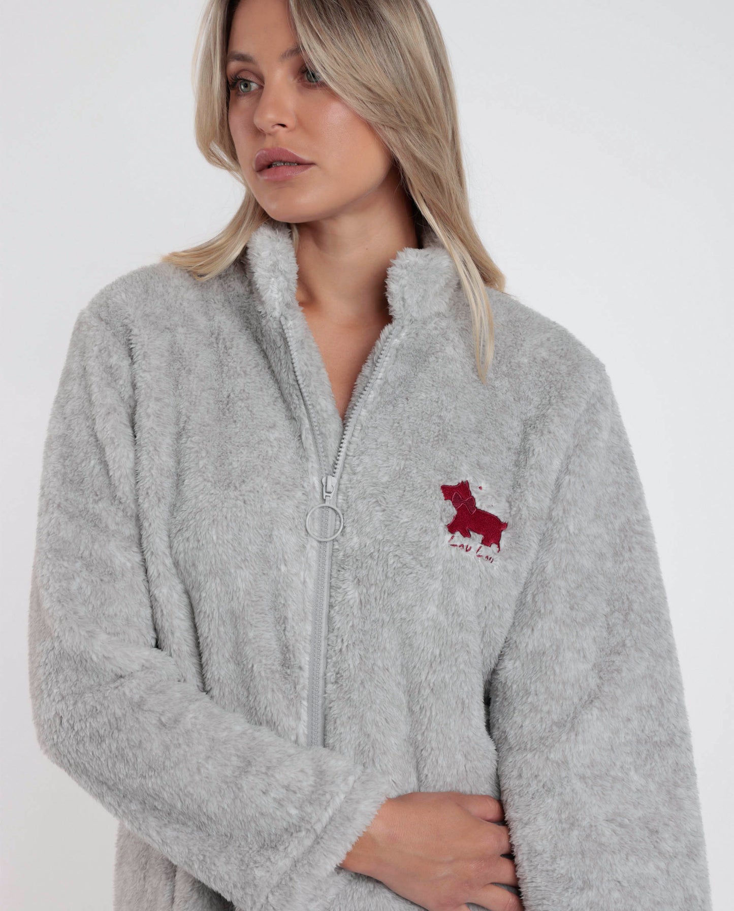 Bata Manga Larga Calentita Lou Lou Grey para Mujer