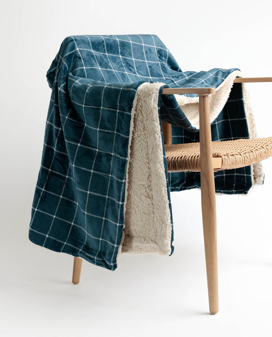 Manta Doble Cara Corel Cuadros Navy