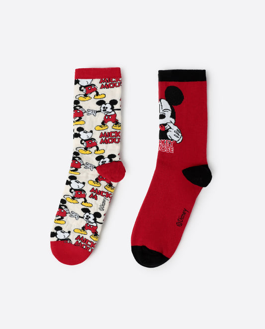 Calcetín de Caña Normal Best Mickey para Mujer, (Caja de 6 pares)