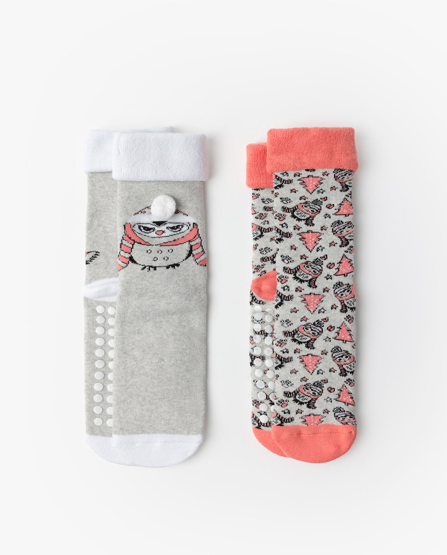 Calcetín Antideslizante Winter Owl para Mujer, (Caja de 6 pares)